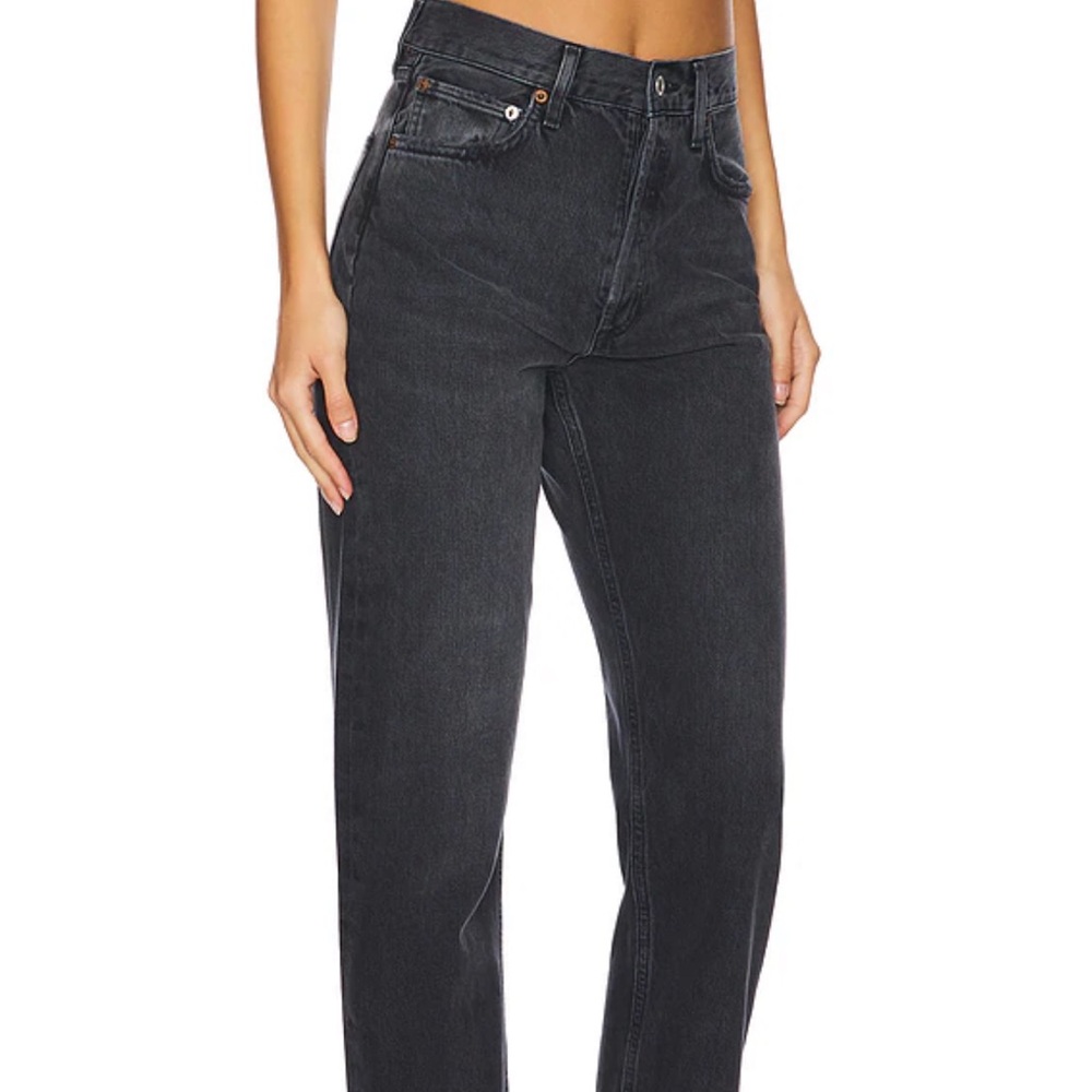 Agolde Women's Straight Leg 90s Jeans in Black 26 button fly - Picture 2 of 11